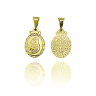 Colgante Medalla Virgen Santa Rita 12mm Ovalado Borde Enchapado Oro 18K 3