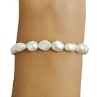 Pulsera Perlas De Río Alargadas Plata Fina 925 2