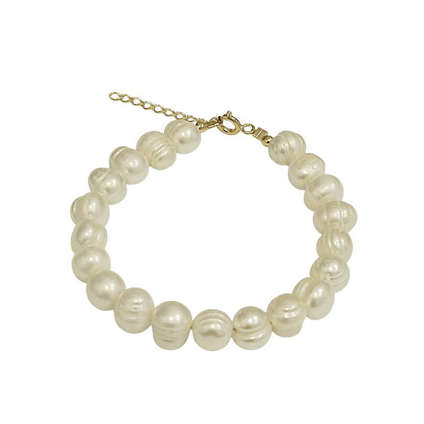 Pulsera Perla De Río 8mm Enchapado Oro 18K 3
