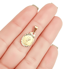 Colgante Medalla San Expedito Ovalado Borde Enchapado Oro 18K 2