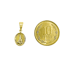 Colgante Medalla Virgen Fátima Ovalado Enchapado Oro 18K 5
