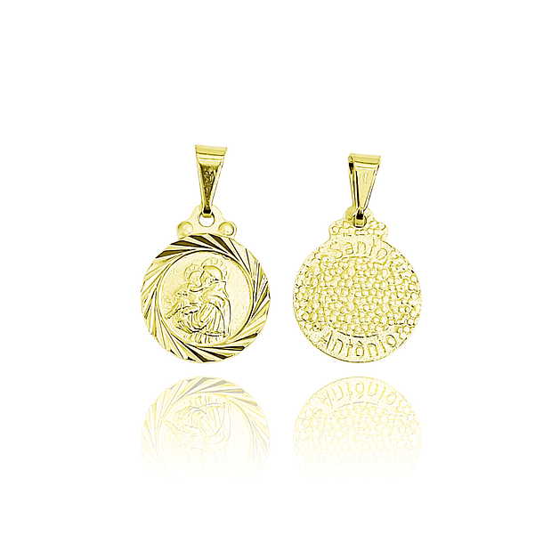 Colgante Medalla San Antonio Borde 13mm Enchapado Oro 18K 5
