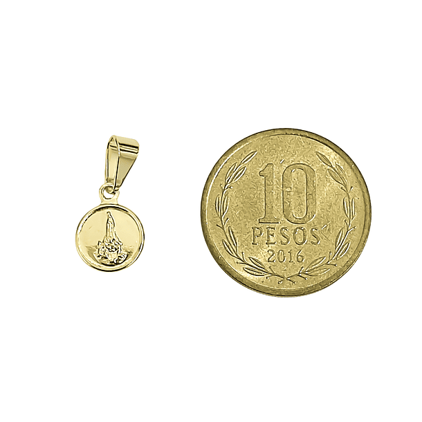 Colgante Medalla Virgen De Fátima 9mm Enchapado Oro 18K 5