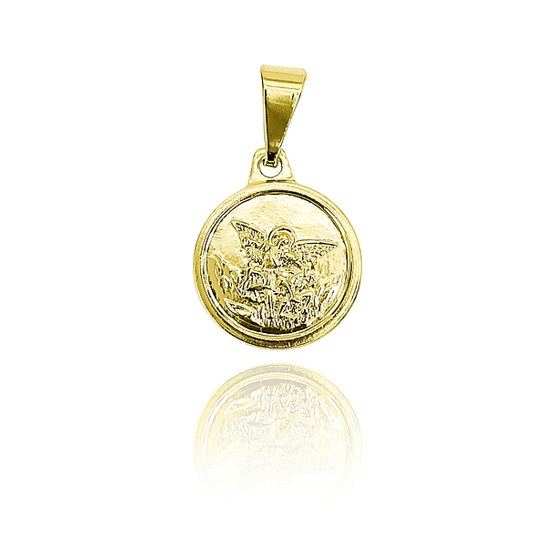 Colgante Medalla San Miguel Arcángel 12mm Enchapado Oro 18K