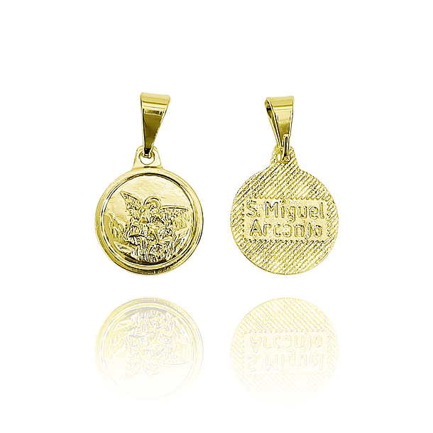 Colgante Medalla San Miguel Arcángel 12mm Enchapado Oro 18K 5