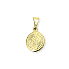 Colgante Medalla San Benito Redondo 11mm Enchapado Oro 18K 3