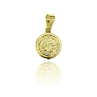 Colgante Medalla San Benito Redondo 11mm Enchapado Oro 18K 1