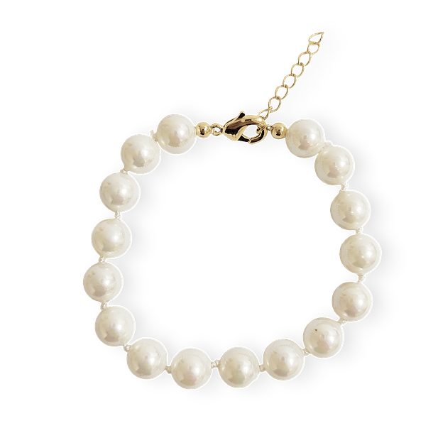 Pulsera Perlas Shellpearl 8mm Enchapado Oro 18K