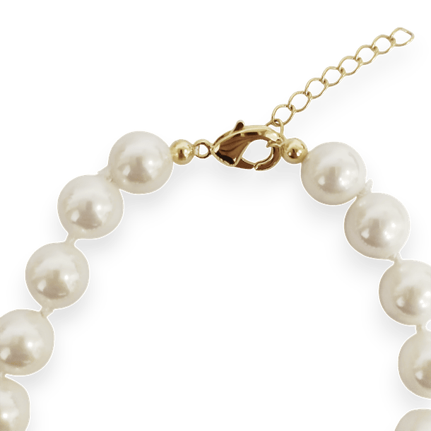 Pulsera Perlas Shellpearl 8mm Enchapado Oro 18K 3