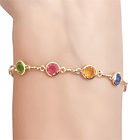 Pulsera 9 Cristales Colores Enchapado Oro 18K 2