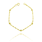 Pulsera Bola Calada 3mm Singapur Enchapado Oro 18K 1