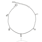 Tobillera Estrellas Mini Eslabón Plata Fina 925 1