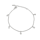 Tobillera Estrellas Mini Eslabón Plata Fina 925 3