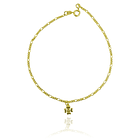 Tobillera Trébol Eslabón Enchapado Oro 18K 1