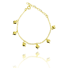 Pulsera Corazón Inflado Eslabón Enchapado Oro 18K 1