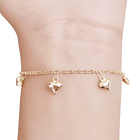 Pulsera Corazón Inflado Eslabón Enchapado Oro 18K 2
