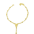 Pulsera Denario Virgen De Los Rayos Bolitas Enchapado Oro 18K 4