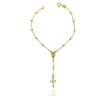 Pulsera Denario Virgen Rayos Cruz Cristo Bolitas Enchapado Oro 18K 1