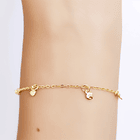 Pulsera Niña 5 Corazón Enchapado Oro 18K 2