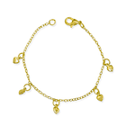 Pulsera Niña 5 Corazón Enchapado Oro 18K 3
