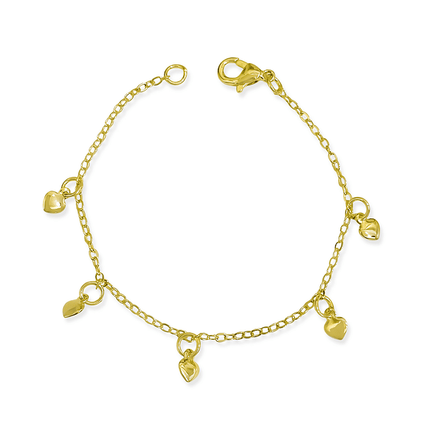 Pulsera Niña 5 Corazón Enchapado Oro 18K 3