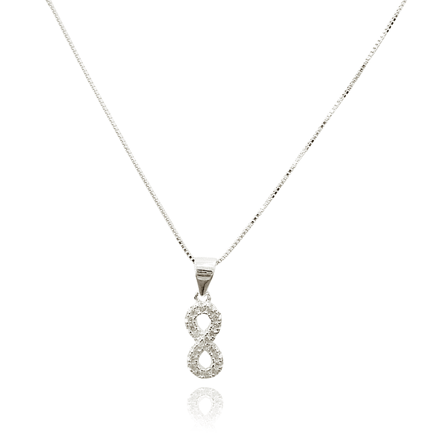 Collar Infinito Circón Veneciana Mini Plata Fina 925 3
