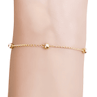 Pulsera Bolitas 4mm Eslabón Enchapado Oro 18K 2