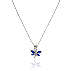 Collar Mariposa Circón Azul Plata Fina 925 1