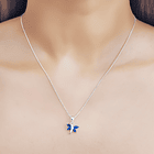 Collar Mariposa Circón Azul Plata Fina 925 2