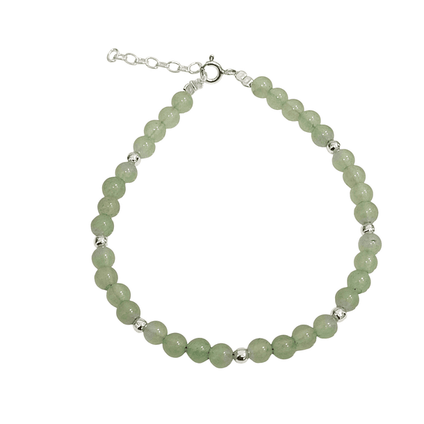 Pulsera Jade Bolita 4mm Plata Fina 925 3