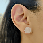 Aros Cuarzo Rosa 12mm Plata Fina 925  2