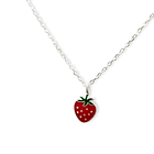 Collar Frutilla Eslabón Plata Fina 925 3