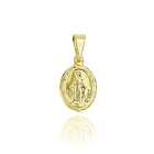 Colgante Medalla Virgen De Los Rayos 10mm Ovalado Enchapado Oro 18K 1