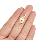 Colgante Medalla Virgen De Los Rayos 10mm Ovalado Enchapado Oro 18K 2