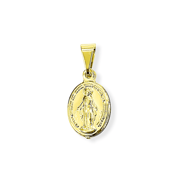 Colgante Medalla Virgen De Los Rayos 10mm Ovalado Enchapado Oro 18K 4