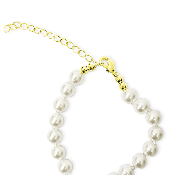 Collar Perlas Shellpearl Nudo 6mm Enchapado Oro 18K 4