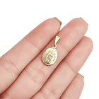 Colgante Medalla Virgen De Guadalupe Ovalado 10mm Enchapado Oro 18K 2