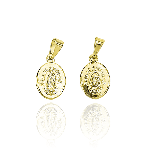 Colgante Medalla Virgen De Guadalupe Ovalado 10mm Enchapado Oro 18K 3