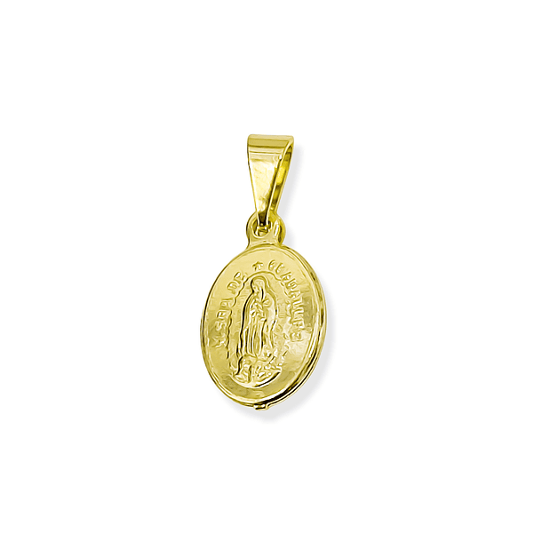 Colgante Medalla Virgen De Guadalupe Ovalado 10mm Enchapado Oro 18K 4