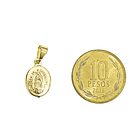Colgante Medalla Virgen De Guadalupe Ovalado 10mm Enchapado Oro 18K 5