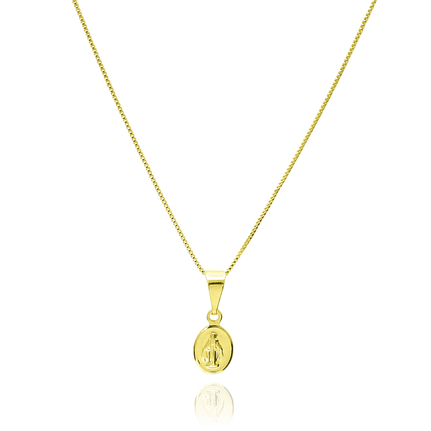 Collar Virgen de los Rayos Mini Veneciana Enchapado Oro 18K