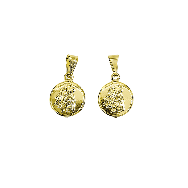Colgante Medalla San Antonio 11mm Enchapado Oro 18K 3