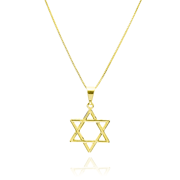 Collar Estrella De David 16mm Enchapado Oro 18K