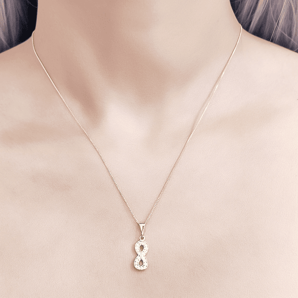 Collar Infinito Circón Veneciana Enchapado Oro 18K