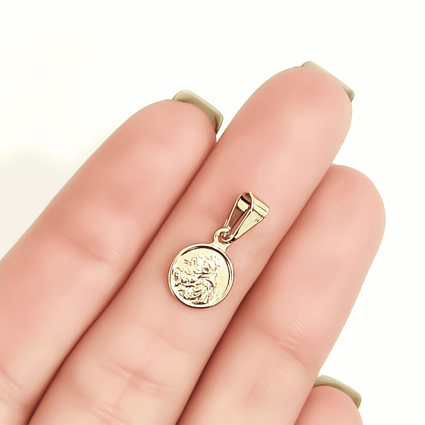 Colgante Medalla San Antonio 9mm Enchapado Oro 18K