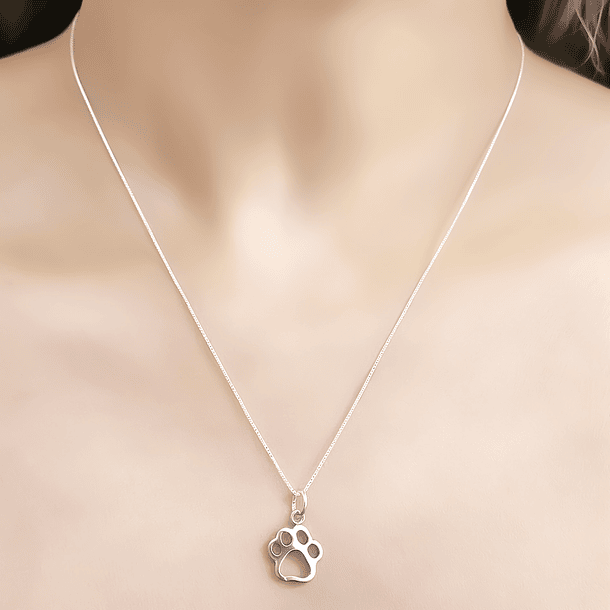 Collar Huella Perro Calada Plata Fina 925