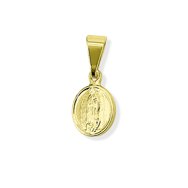 Colgante Medalla Virgen De Guadalupe 9mm Enchapado Oro 18K 4