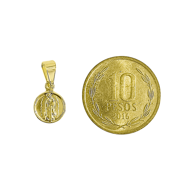 Colgante Medalla Virgen De Guadalupe 9mm Enchapado Oro 18K 5