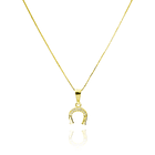 Collar Herradura Circón Veneciana Enchapado Oro 18K 1