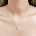 Collar Herradura Circón Veneciana Enchapado Oro 18K 2